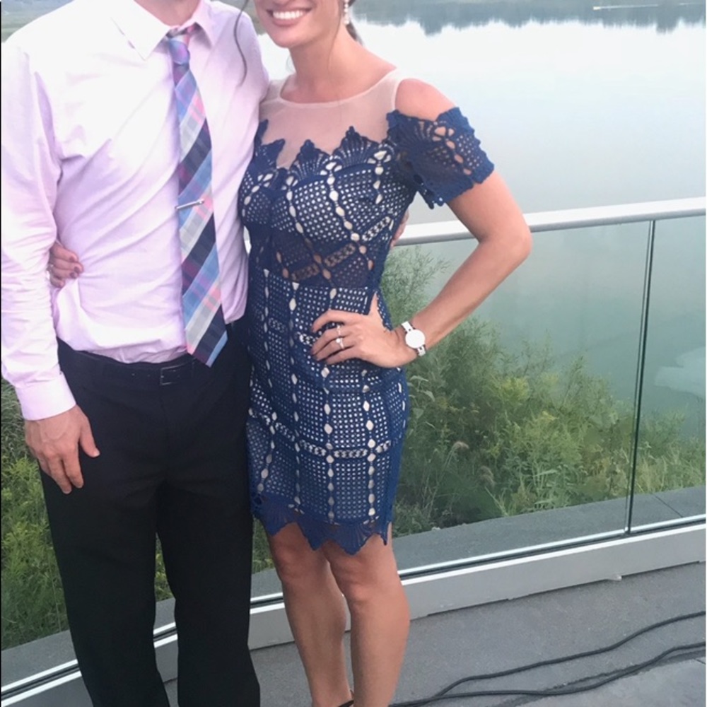 Blue lace dress